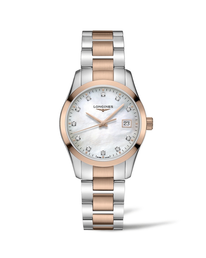 Longines L2.386.3.87.7 : Conquest Classic Quartz 34 Stainless Steel / Red Gold PVD / MOP