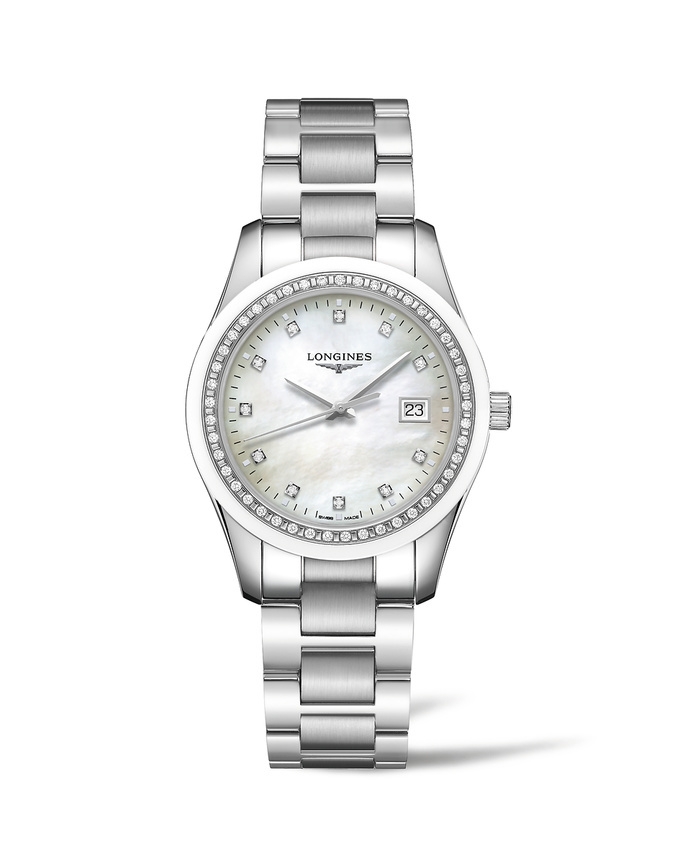Longines L2.387.0.87.6 : Conquest Classic Quartz 34 Stainless Steel / Ceramic / Diamond / Black