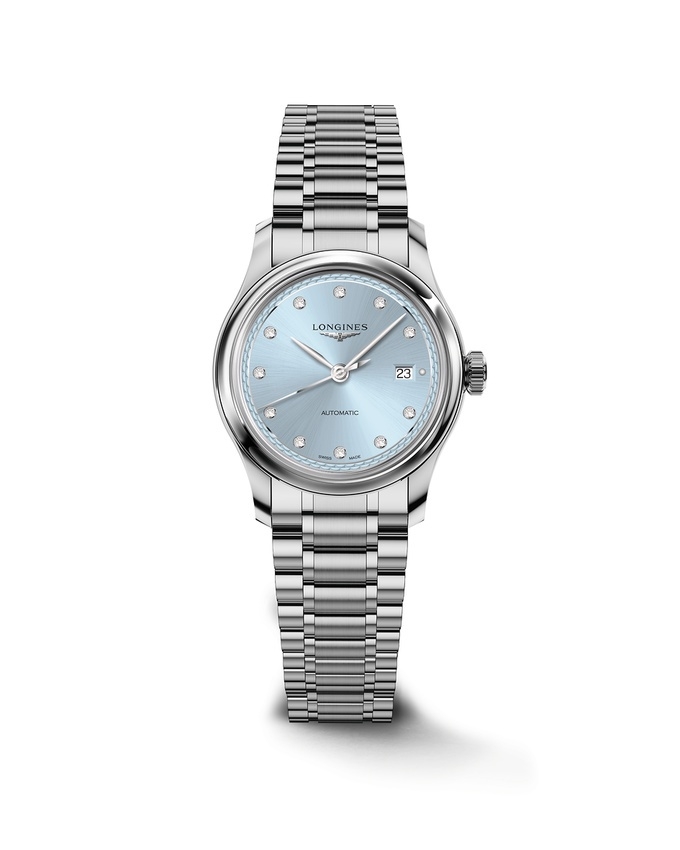 Longines L2.449.4.97.6 : Master Collection 30 Stainless Steel / Frosted Blue - Diamond / Bracelet