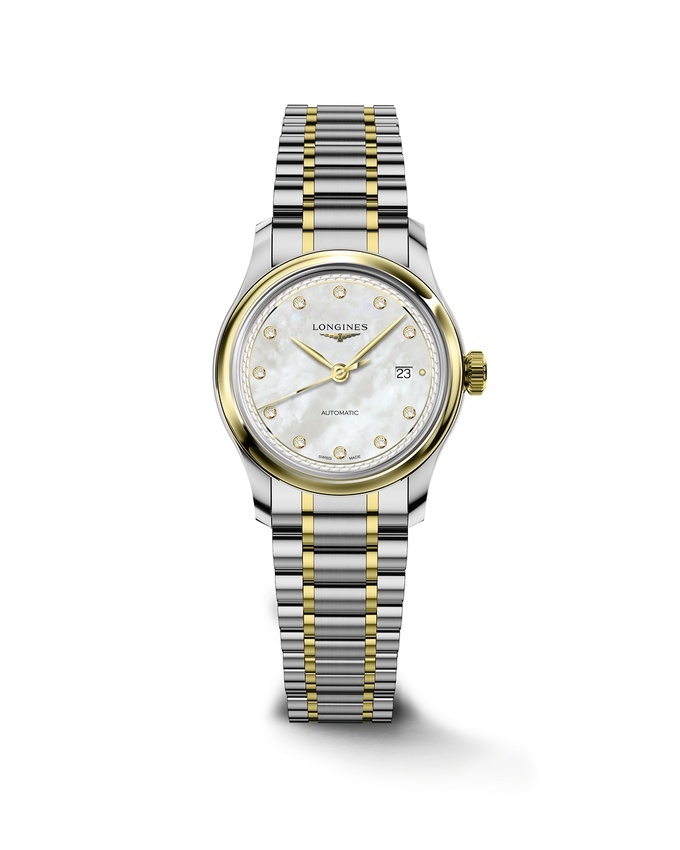 Longines L2.449.5.87.7 : Master Collection 30 Stainless Steel - Yellow Gold / MOP - Diamond / Bracelet