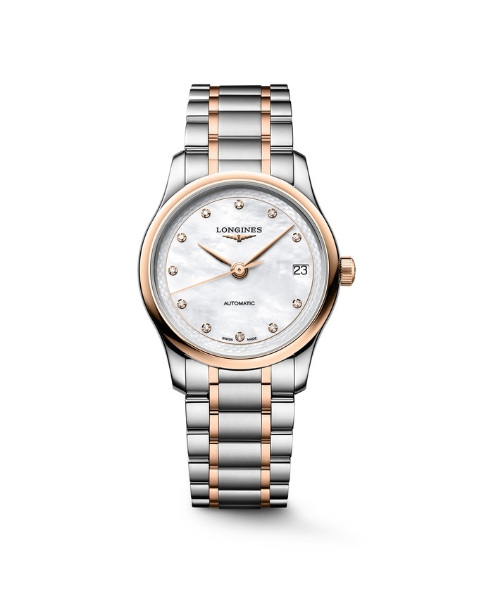 Longines L2.450.5.89.7 : Master Collection 34 Stainless Steel - Rose Gold / MOP - Diamond / Bracelet