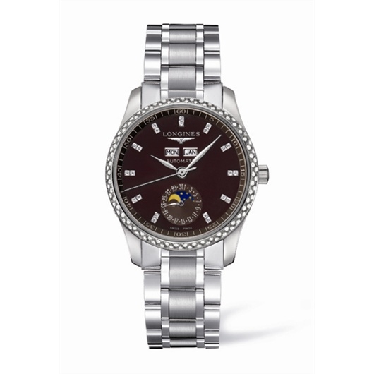 Longines L2.503.0.07.6 : Master Collection Calendar 36 Stainless Steel / Diamond / Brown MOP / Bracelet
