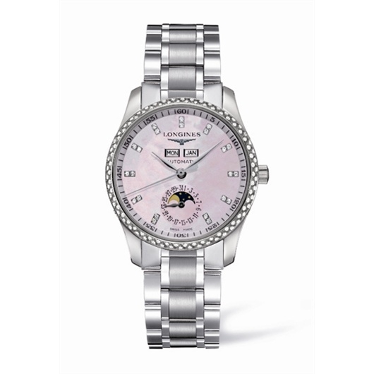 Longines L2.503.0.97.6 : Master Collection Calendar 36 Stainless Steel / Diamond / MOP / Bracelet