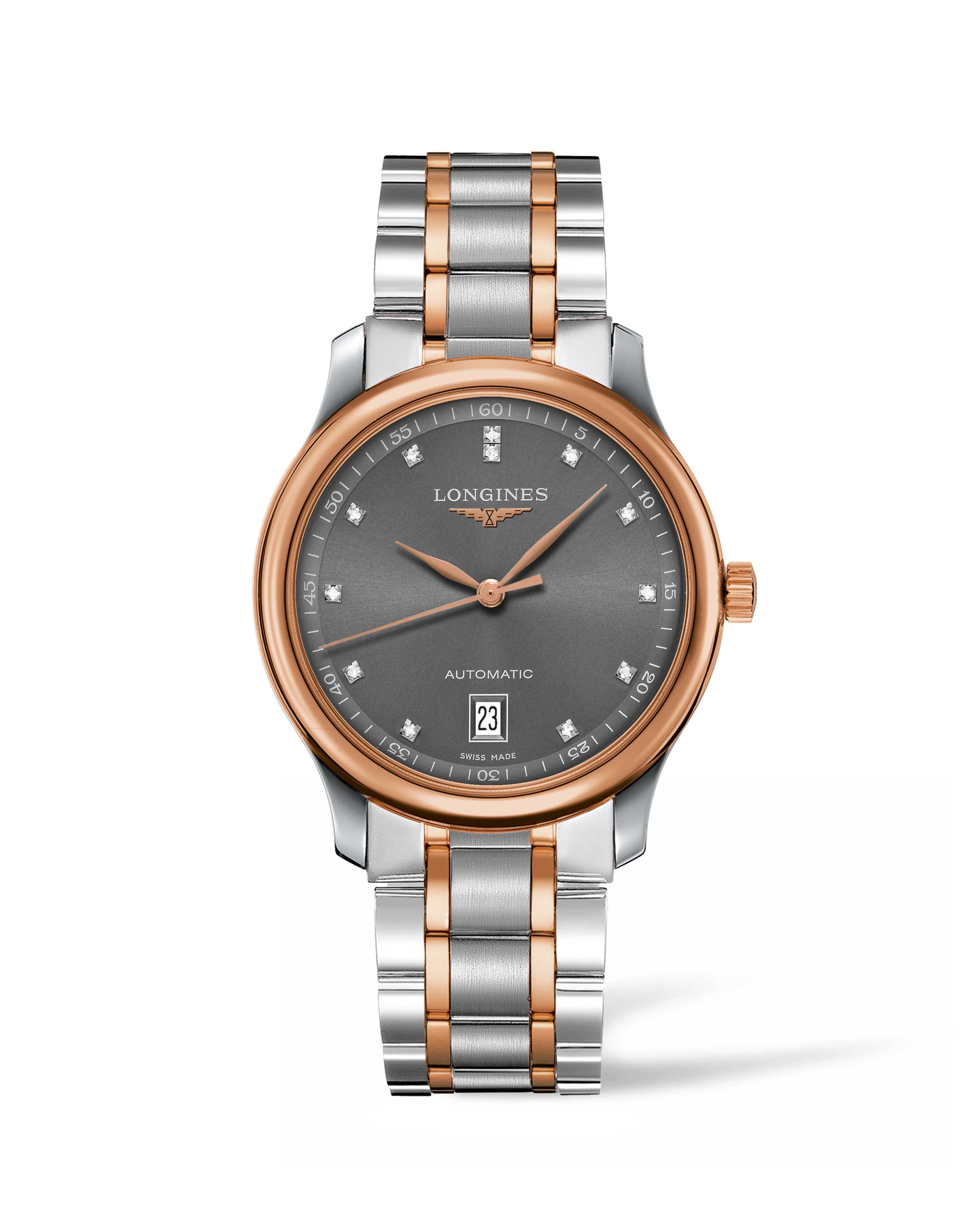 Longines L2.628.5.07.7 : Master Collection Date 38.5 Two Tone Rose / Grey