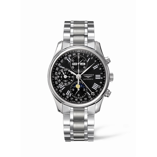Longines L2.673.4.51.6 : Master Collection 40 Chronograph Calendar Stainless Steel / Black / Bracelet