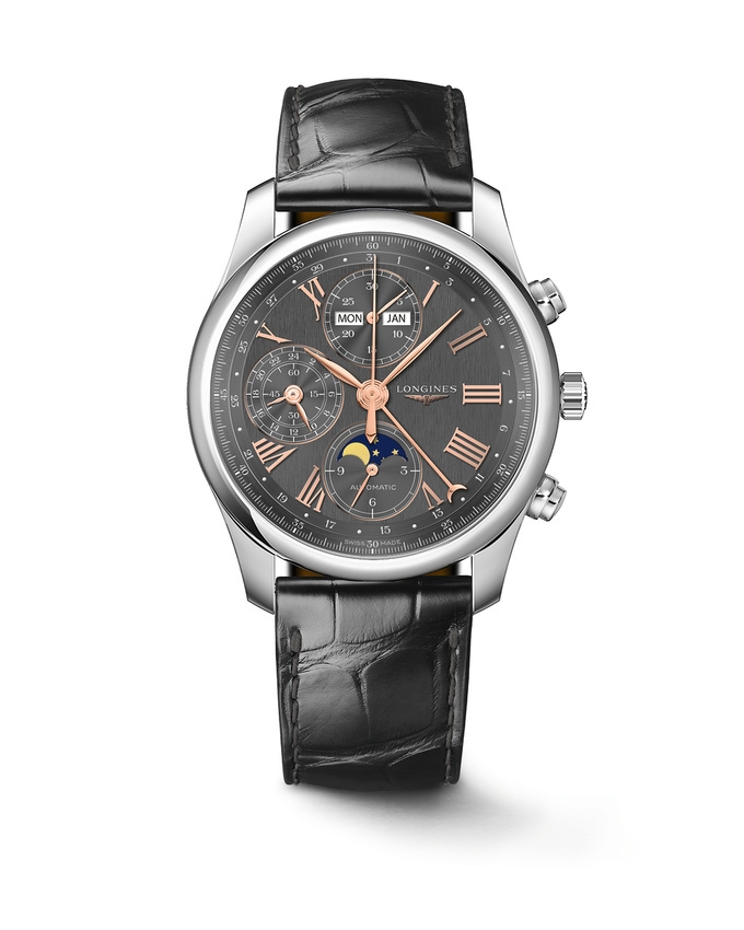 Longines L2.673.4.61.2 : Master Collection 40 Chronograph Calendar Stainless Steel / Anthracite