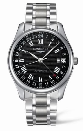 Longines L2.718.4.51.6 : Master Collection 42 24h Stainless Steel / Black-Roman / Bracelet
