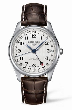 Longines L2.718.4.78.5 : Master Collection 42 24h Stainless Steel / Silver-Arabic / Alligator
