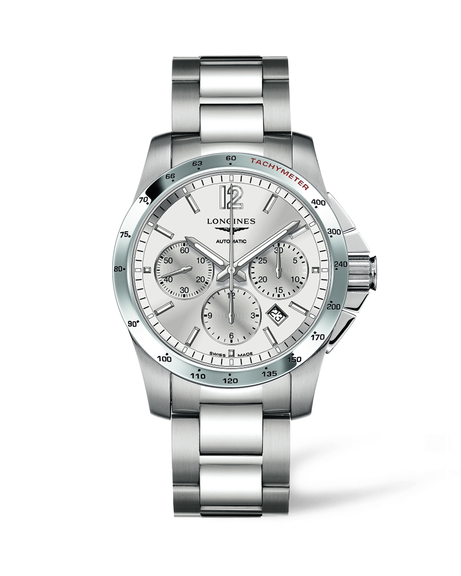 Longines L2.743.4.76.6 : Conquest Chronograph Automatic 41mm Silver