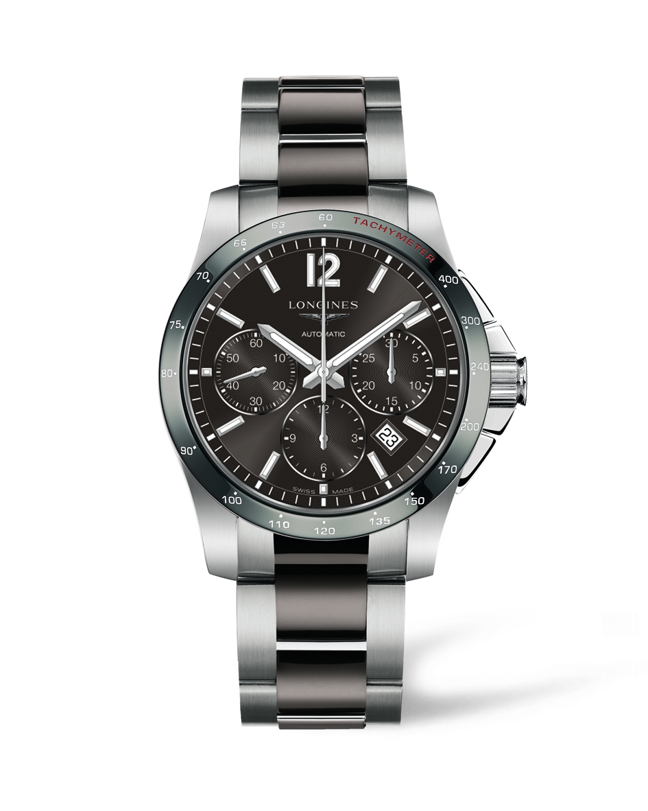 Longines L2.744.4.06.7 : Conquest Chronograph Automatic 41mm Ceramic Grey