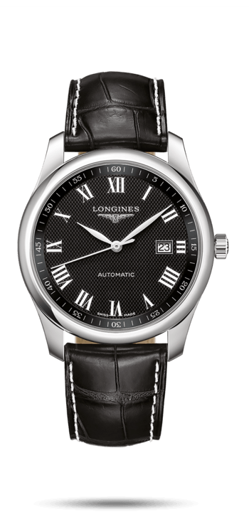 Longines L2.793.4.51.8 : Master Collection 40 Date Stainless Steel / Black-Roman / Alligator XL