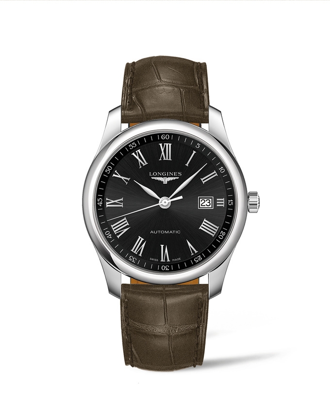 Longines L2.793.4.59.2 : Master Collection 40 Date Stainless Steel / Black - Roman