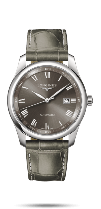 Longines L2.793.4.71.5 : Master Collection 40 Date Stainless Steel / Grey Roman / Alligator XL
