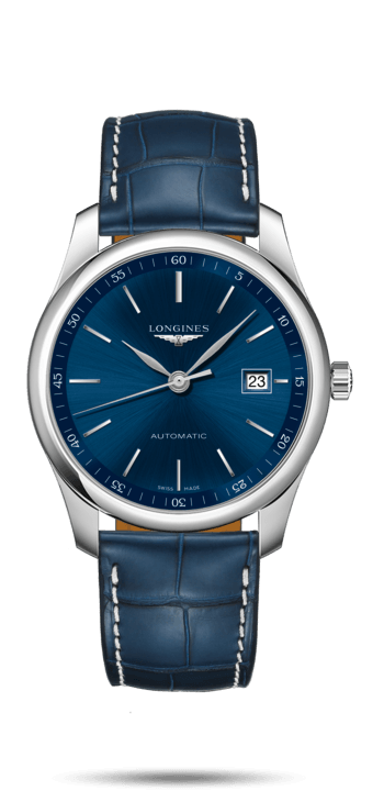 Longines L2.793.4.92.0 : Master Collection 40 Date Stainless Steel / Blue / Alligator