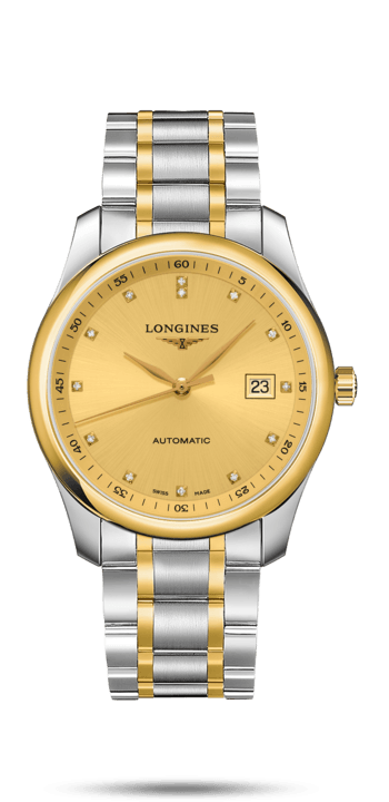 Longines L2.793.5.37.7 : Master Collection 40 Date Stainless Steel / Yellow Gold / Champagne-Diamond / Alligator