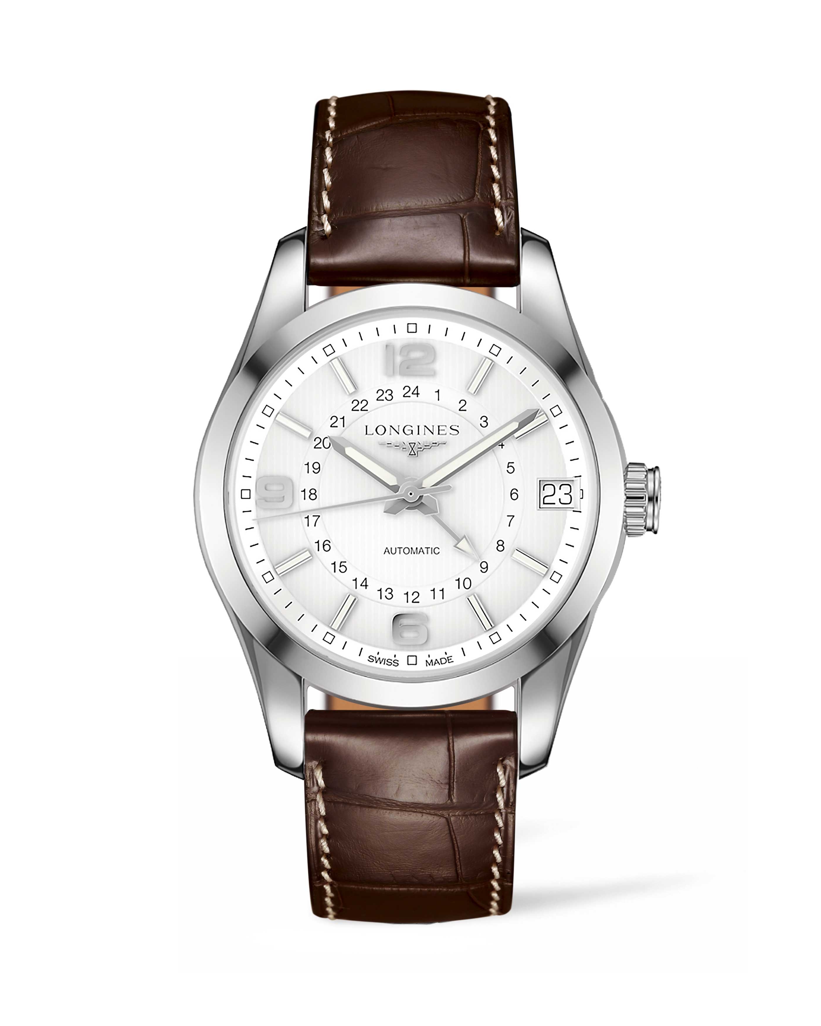 Longines L2.799.4.76.3 : Conquest Classic 42 GMT Stainless Steel / Silver