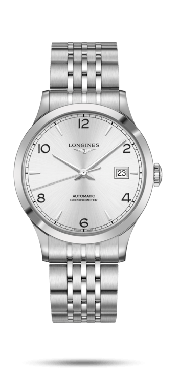 Longines L2.821.4.76.6 : Record 40mm Stainless Steel / Silver-Arabic / Bracelet