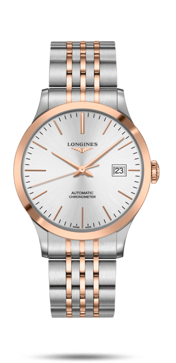 Longines L2.821.5.72.7 : Record 40mm Stainless Steel / Pink Gold / Silver / Bracelet