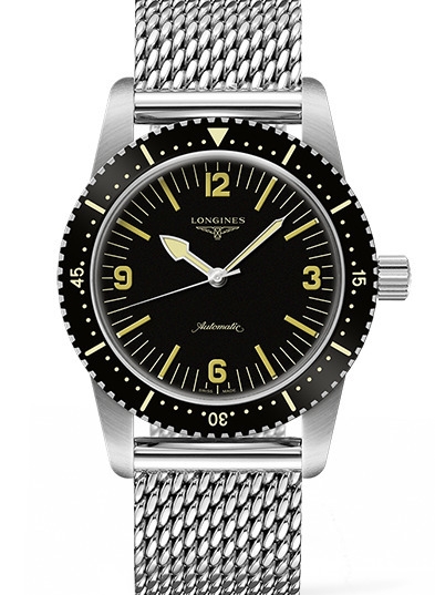 Longines L2.822.4.56.6 : Skin Diver Stainless Steel / Black / Milanese