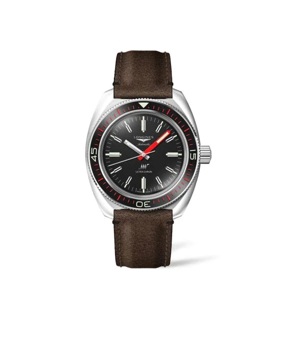Longines L2.836.452.8 : Ultra-Chron Diver Stainless Steel / Black / Strap / Box Edition