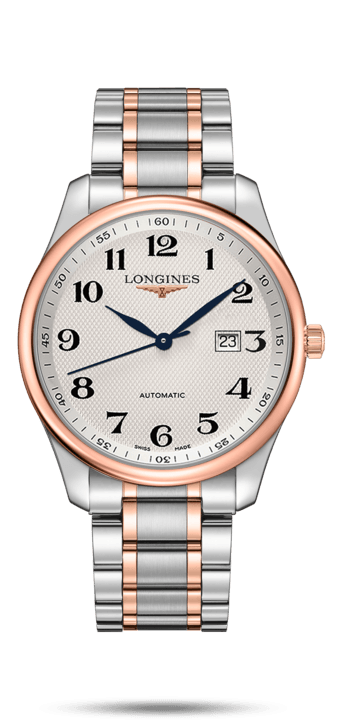 Longines L2.893.5.79.7 : Master Collection 42 Date Stainless Steel / Pink Gold / Silver-Arabic / Bracelet