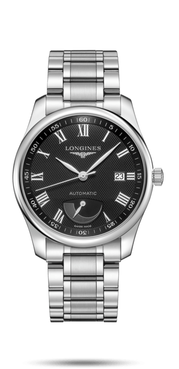 Longines L2.908.4.51.6 : Master Collection 40mm Power Reserve Stainless Steel / Black-Roman / Bracelet