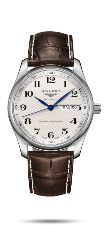 Longines L2.910.4.78.3 : Master Collection 40mm Annual Calendar Stainless Steel / Silver-Arabic / Alligator