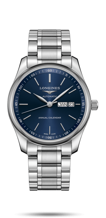 Longines L2.910.4.92.6 : Master Collection 40mm Annual Calendar Stainless Steel / Blue / Bracelet