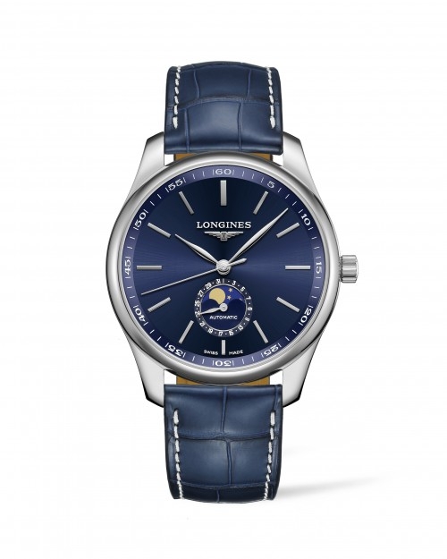 Longines L2.919.4.92.2 : Master Collection 42 Moonphase Stainless Steel / Blue / Alligator XL