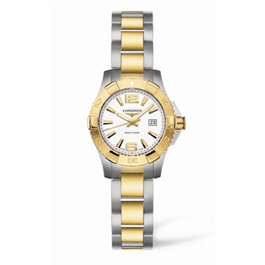 Longines L3.147.3.16.7 : Hydroconquest Quartz 25 Two Tone White