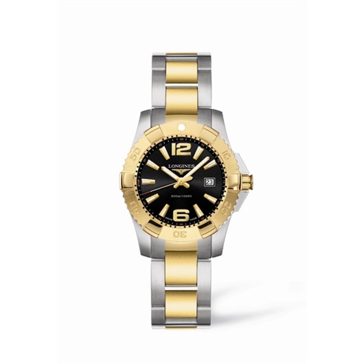 Longines L3.247.3.56.7 : Hydroconquest Quartz 29.5 Two Tone Black
