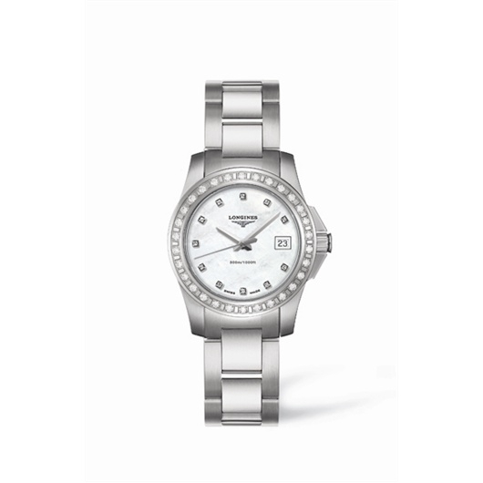 Longines L3.258.0.88.6 : Conquest 29.5 Quartz Stainless Steel Diamond Bezel