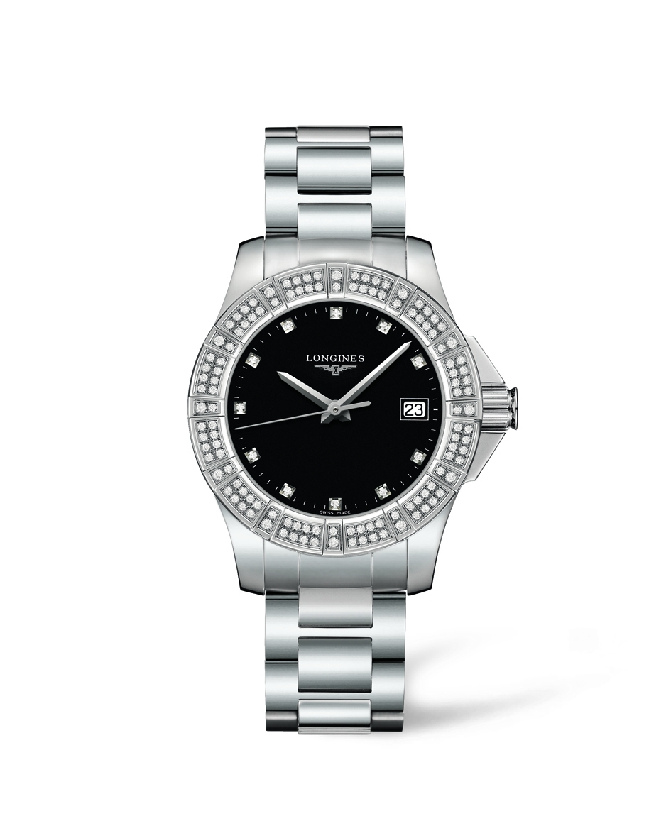 Longines L3.280.0.57.6 : Conquest 35 Quartz Stainless Steel Diamond Bezel