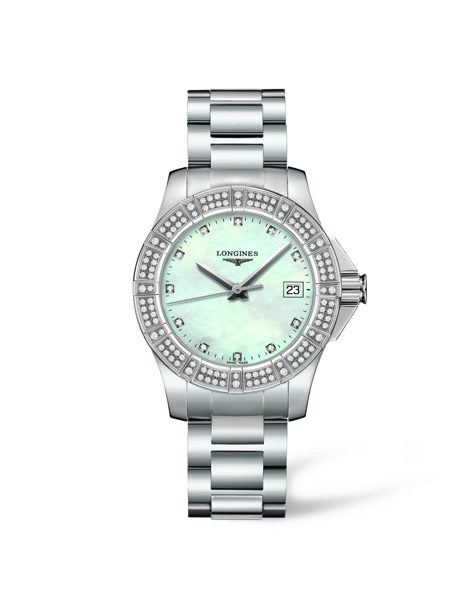 Longines L3.280.0.87.6 : Conquest 35 Quartz Stainless Steel Diamond Bezel