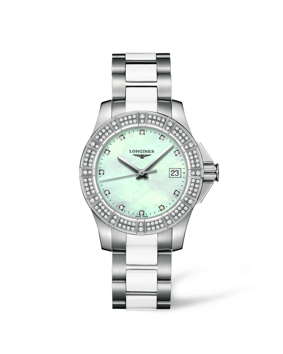 Longines L3.280.0.87.7 : Conquest 35 Quartz Stainless Steel Diamond Bezel