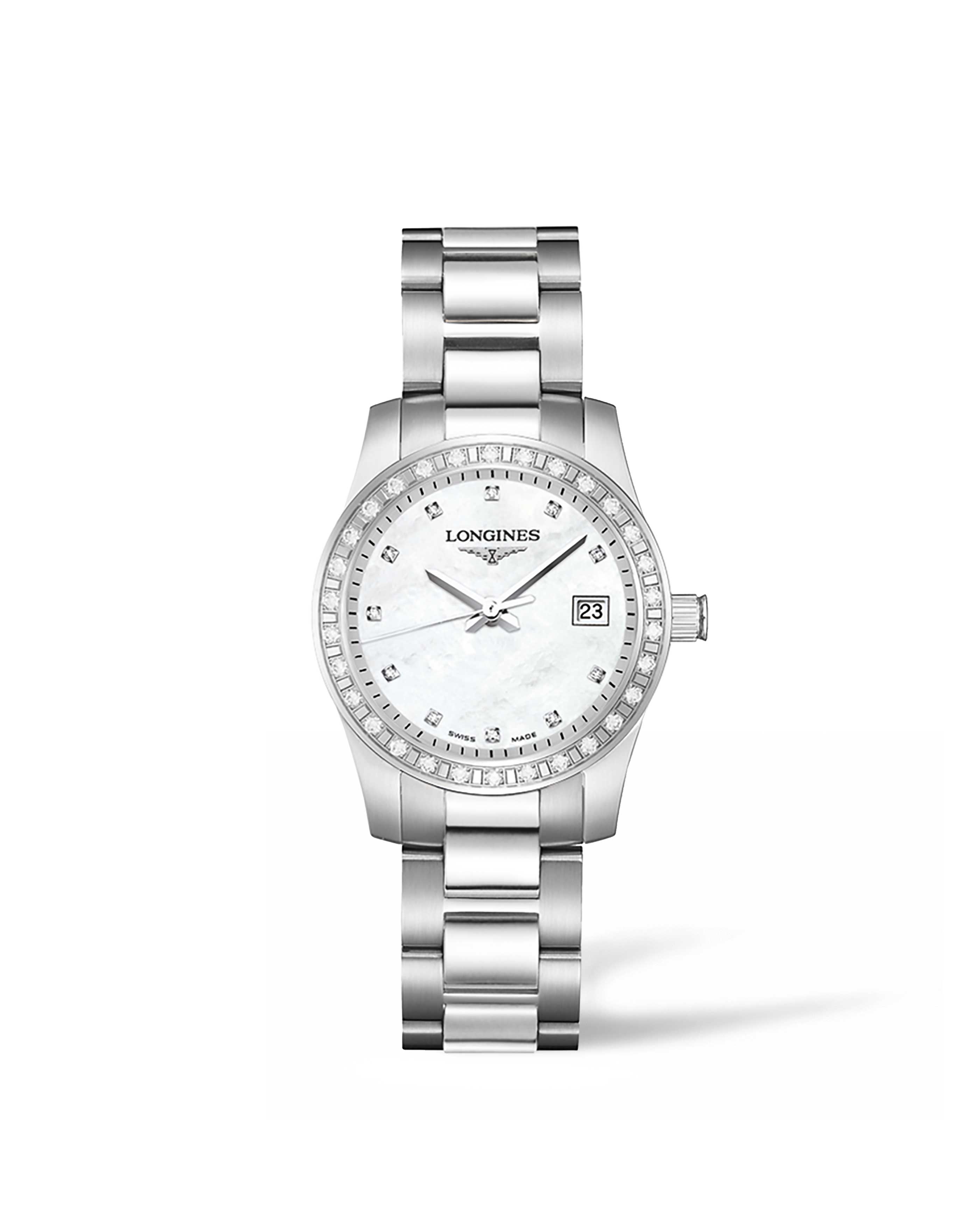 Longines L3.300.0.87.6 : Conquest Quartz 29.5 Stainless Steel - Diamond / MOP