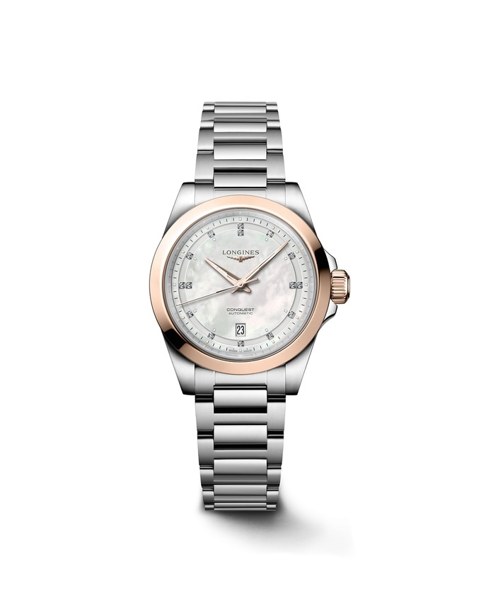 Longines L3.320.5.87.6 : Conquest 30 Stainless Steel - Pink Gold / MOP / Bracelet