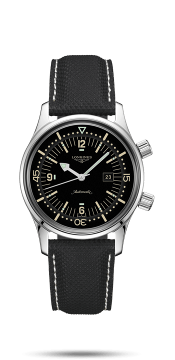 Longines L3.374.4.50.0 : Legend Diver 36 Stainless Steel / Black / Strap