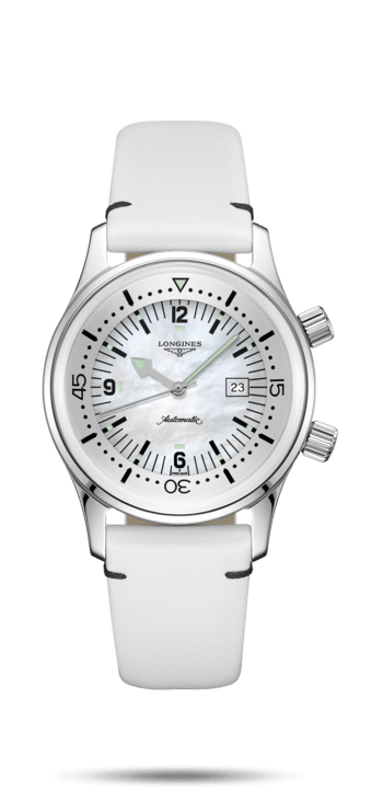 Longines L3.374.4.80.0 : Legend Diver 36 Stainless Steel / MOP / Strap