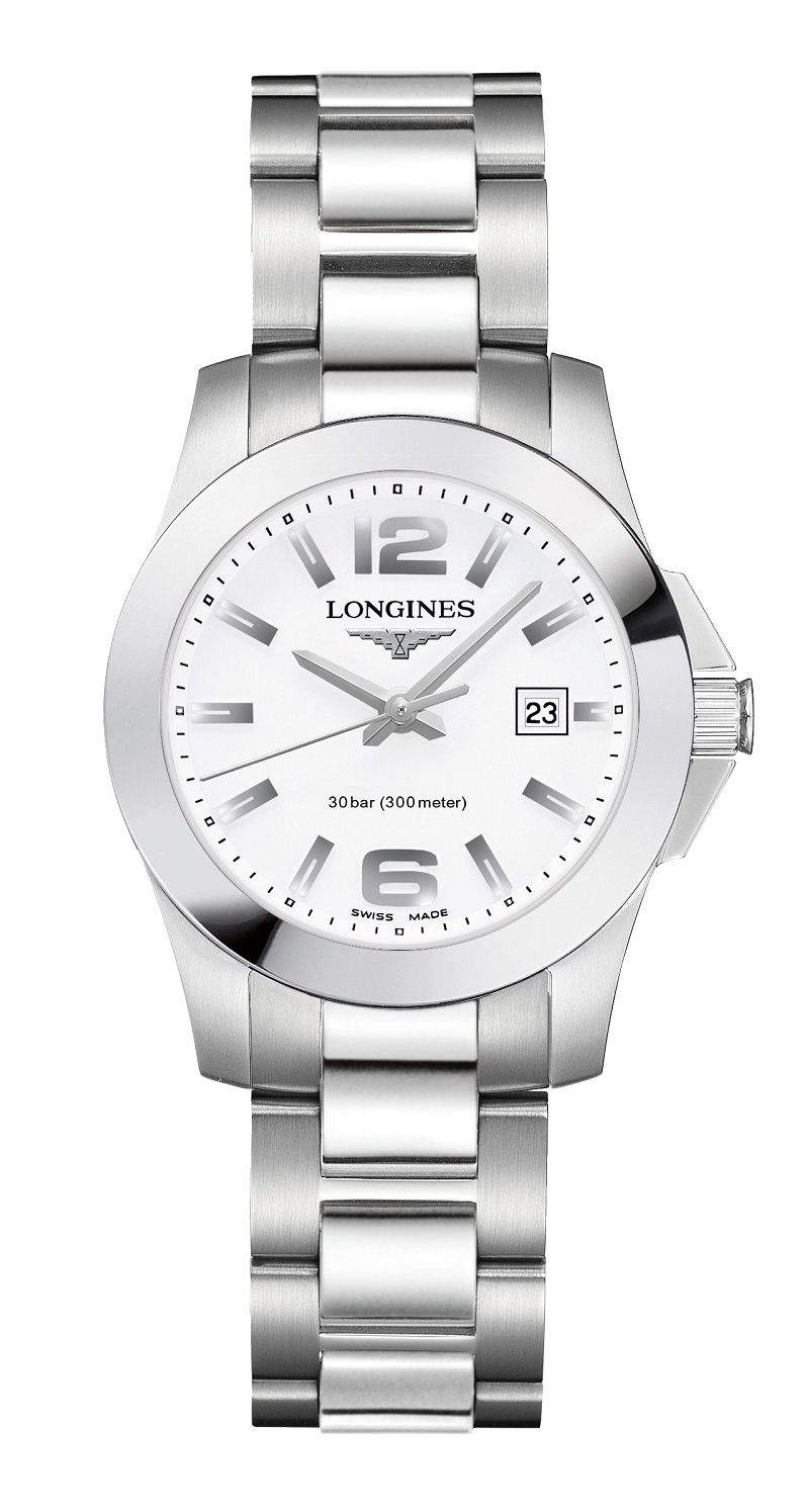 Longines L3.376.4.16.6 : Conquest Quartz 29.5 Stainless Steel / White