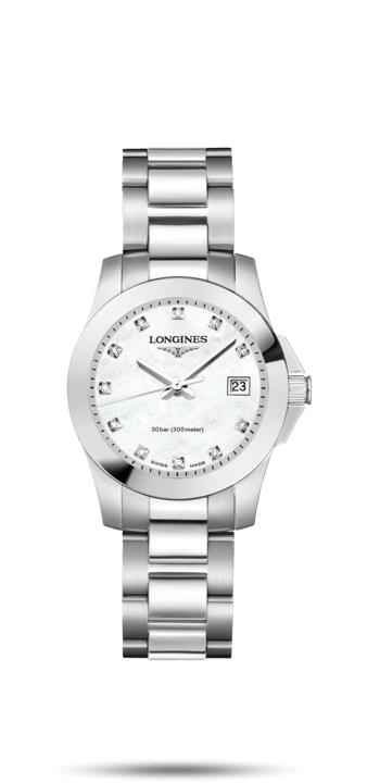 Longines L3.376.4.87.6 : Conquest Quartz 29.5 Stainless Steel / MOP