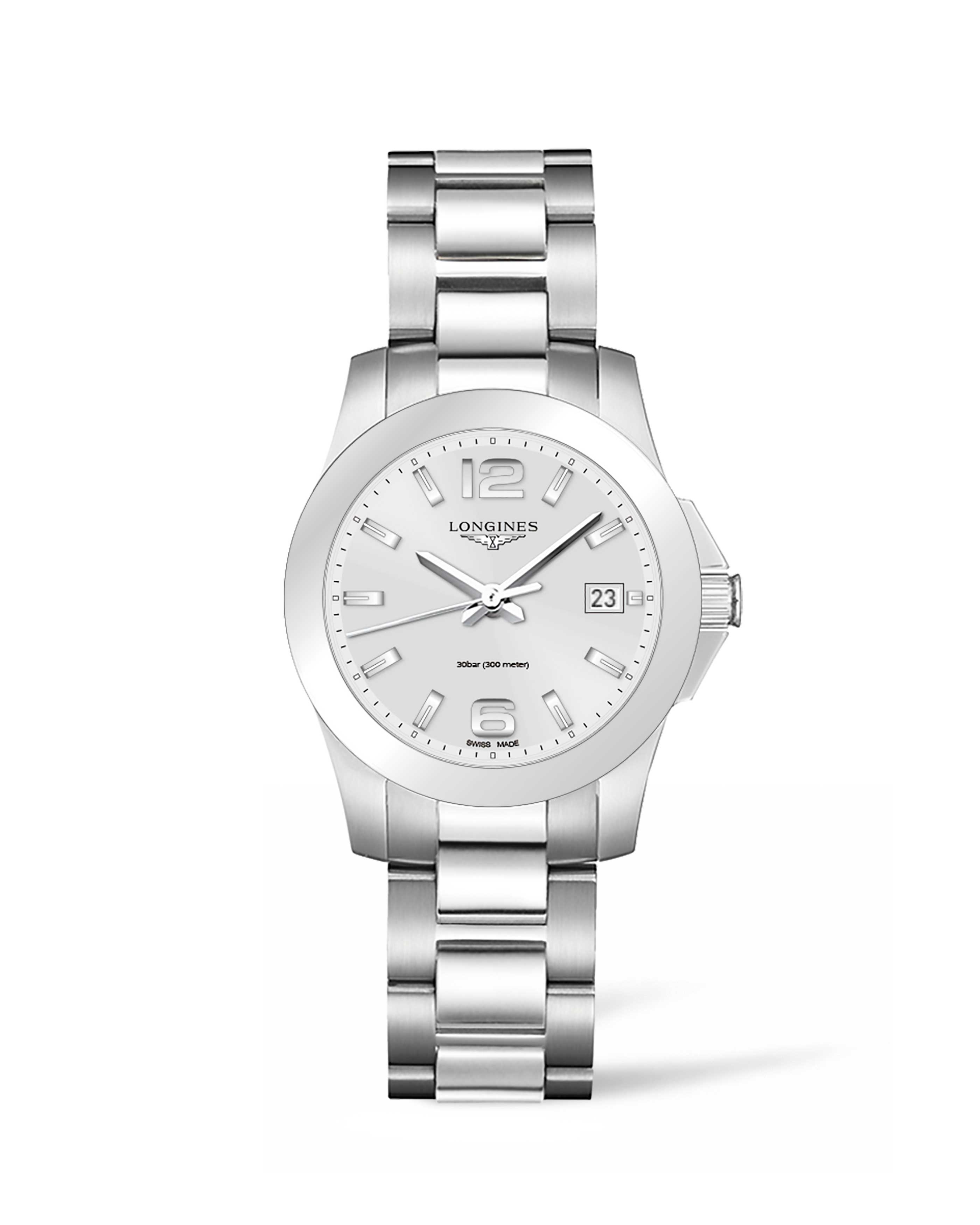Longines L3.377.4.76.6 : Conquest Quartz 34 Stainless Steel / Silver
