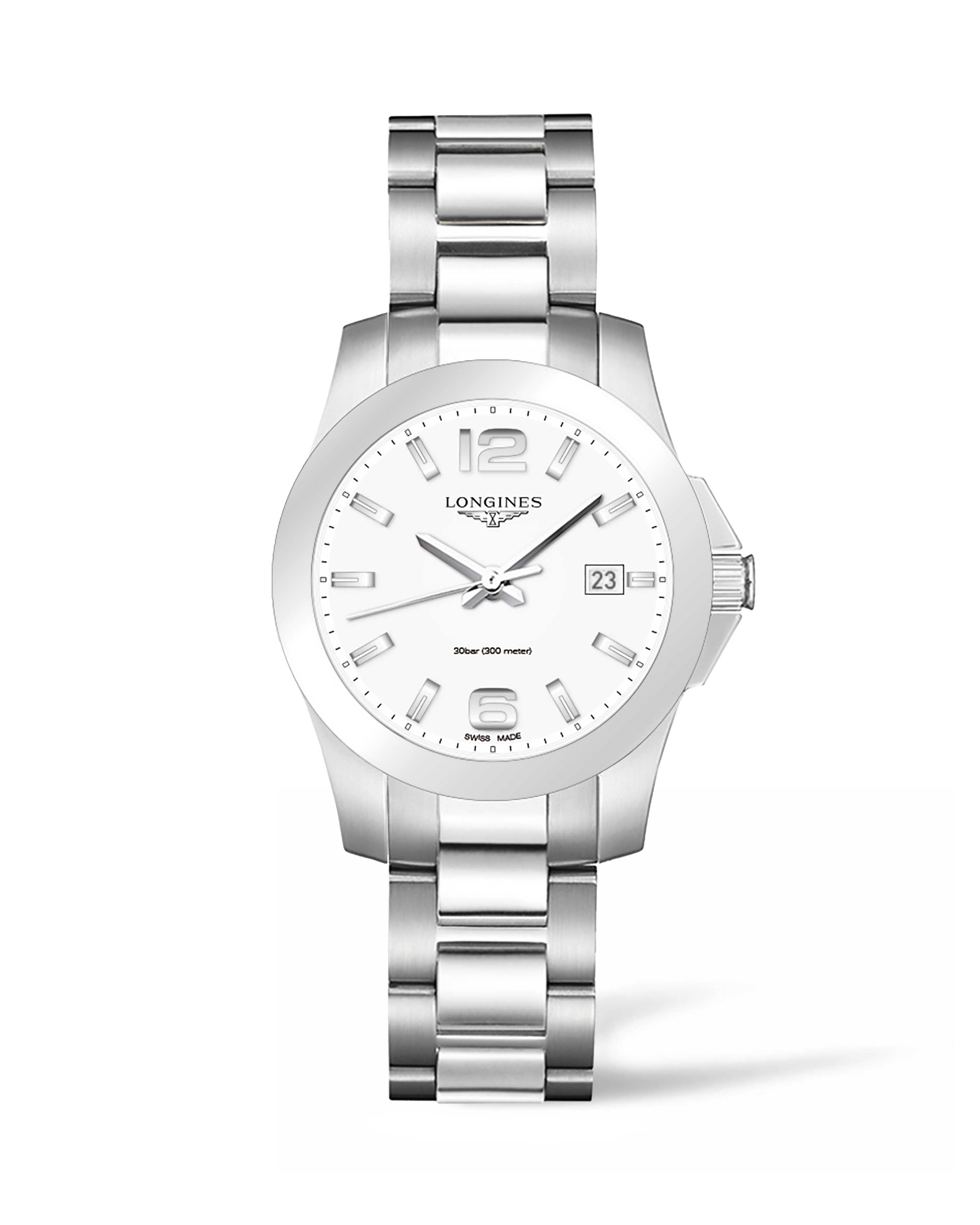 Longines L3.378.4.16.6 : Conquest Quartz 36 Stainless Steel / White