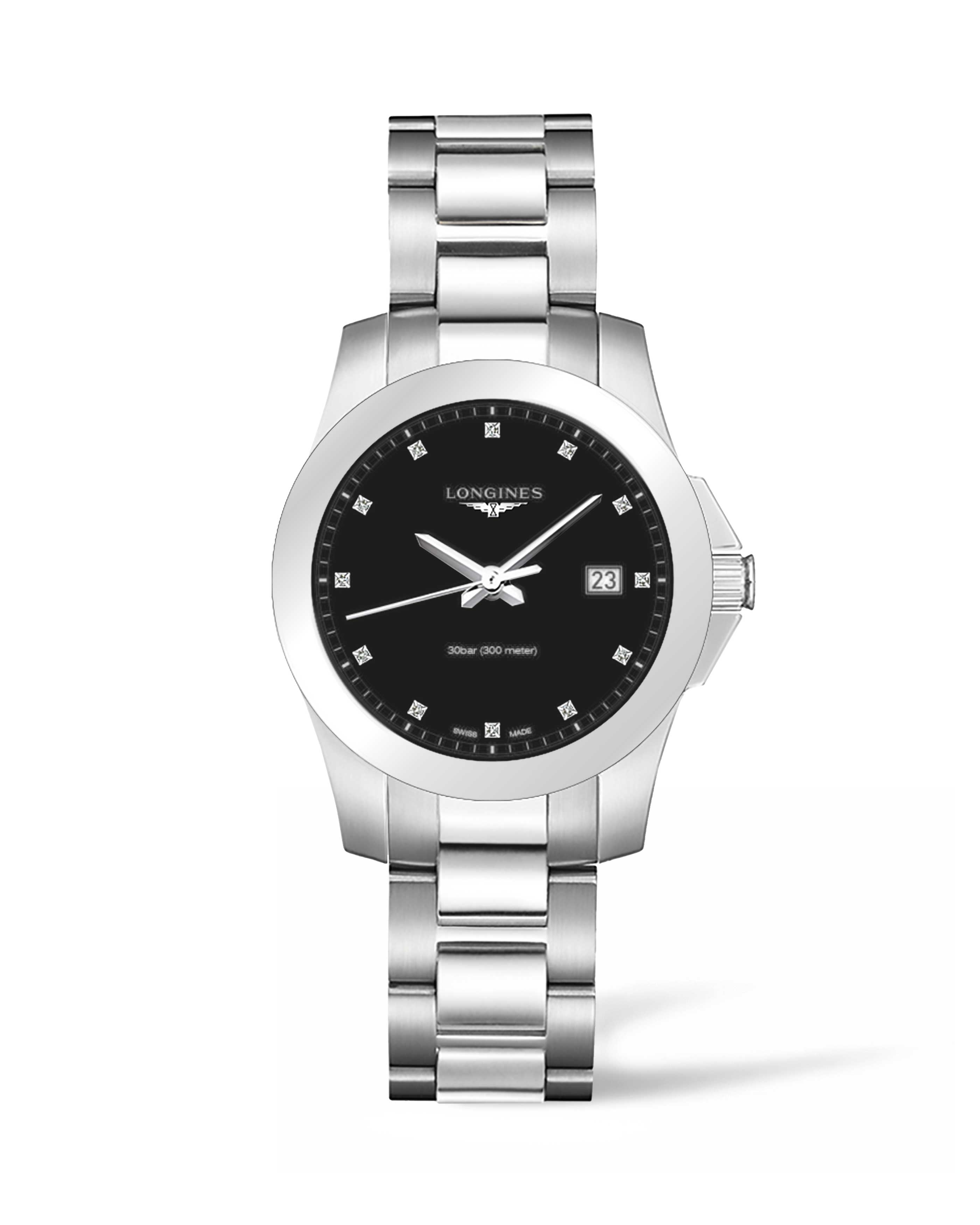 Longines L3.378.4.57.6 : Conquest Quartz 36 Stainless Steel / Black