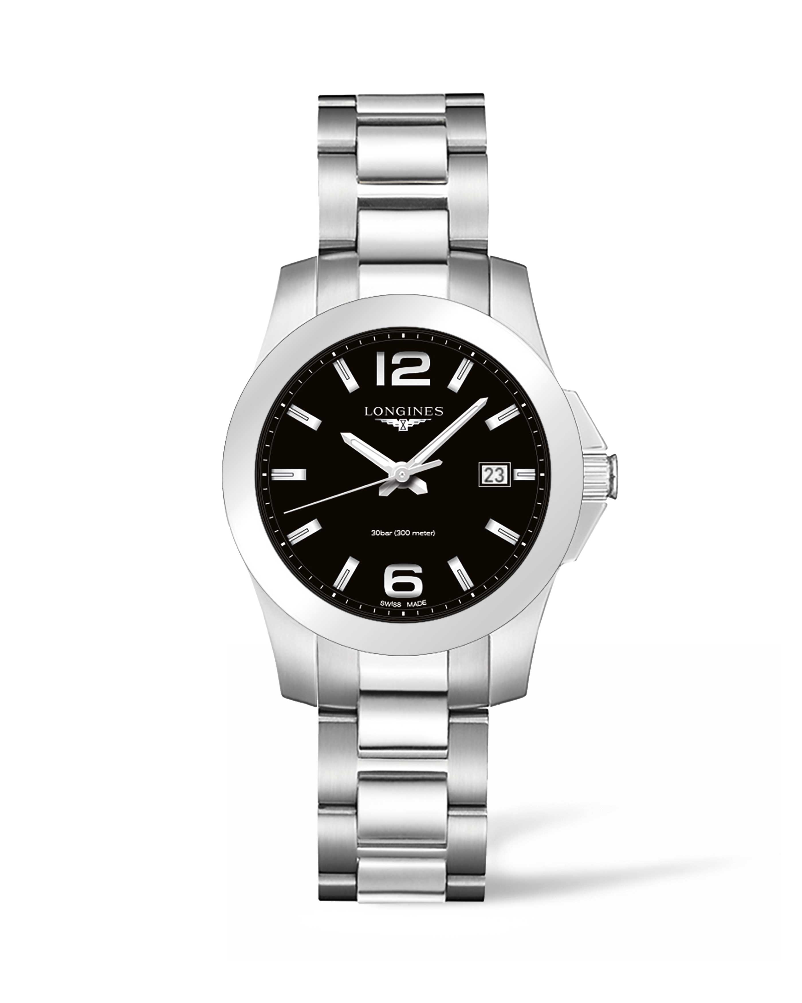 Longines L3.378.4.58.6 : Conquest Quartz 36 Stainless Steel / Black