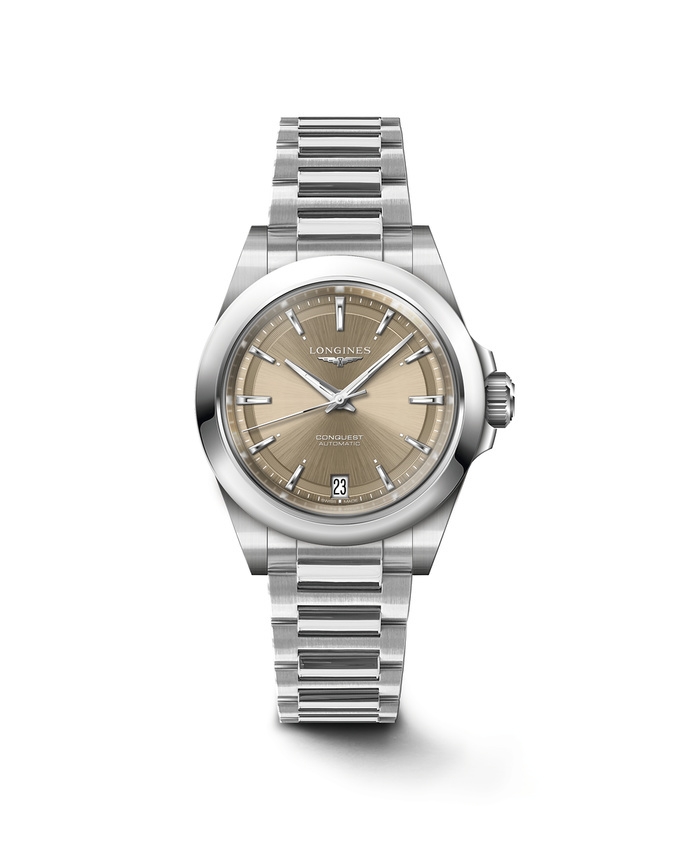 Longines L3.430.4.62.6 : Conquest 34 Stainless Steel / Brown / Bracelet