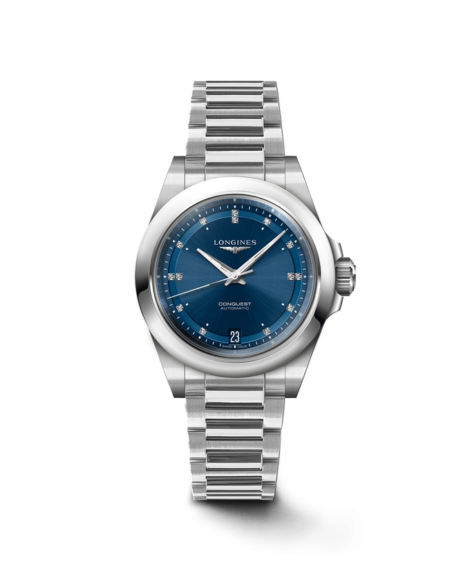 Longines L3.430.4.97.6 : Conquest 34 Stainless Steel / Blue - Diamond / Bracelet