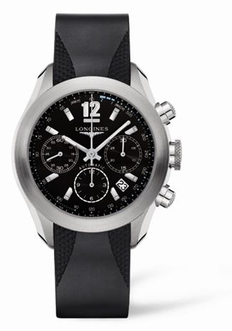 Longines L3.635.4.56.9 : GrandeVitesse Chronograph Black Rubber