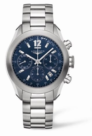 Longines L3.635.4.96.6 : GrandeVitesse Chronograph Blue Bracelet