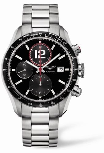 Longines L3.636.4.50.6 : GrandeVitesse Tachymeter Black Bracelet